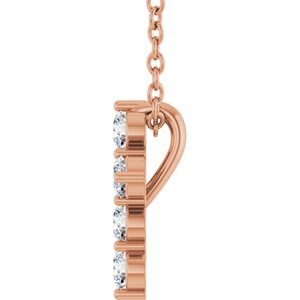 14K Rose 1/4 CTW Natural Diamond Cross 16-18" Necklace