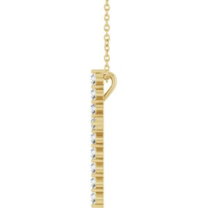 14K Yellow 1/2 CTW Natural Diamond Cross 16-18" Necklace