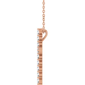 14K Rose Gold 1/2 CTW Natural Diamond Cross 16-18" Necklace