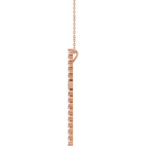 14K Rose 1 CTW Lab-Grown Diamond Cross 16-18" Necklace