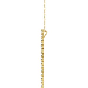 14K Yellow Gold 1 CTW Lab-Grown Diamond Cross 16-18" Necklace