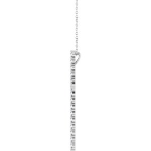 14K White 1 CTW Lab-Grown Diamond Cross 16-18" Necklace