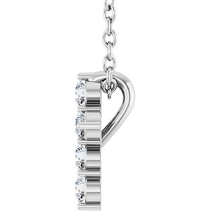 14K White 1/6 CTW Natural Diamond Cross 16-18" Necklace