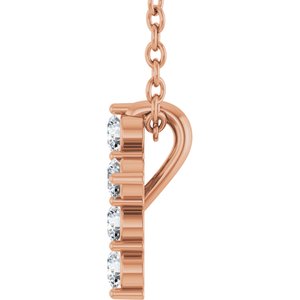 14K Rose 1/6 CTW Natural Diamond Cross 16-18" Necklace