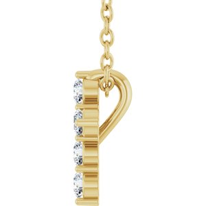 14K Yellow 1/6 CTW Lab-Grown Diamond Cross 16-18" Necklace