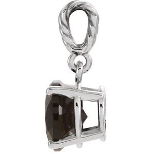 14K White Gold Natural Black Onyx Rope Pendant