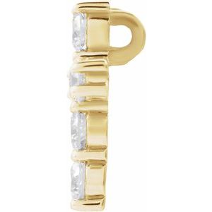 14K Yellow Gold 9/10 CTW Natural Diamond Cross Pendant