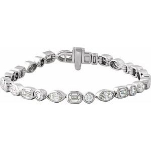 14K White Gold 7 1/8 CTW Lab-Grown Diamond Line 7" Bracelet
