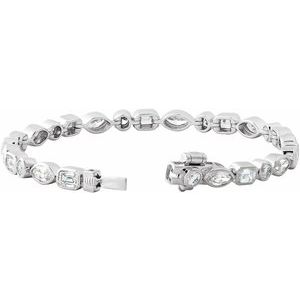 14K White Gold 7 1/8 CTW Lab-Grown Diamond Line 7" Bracelet