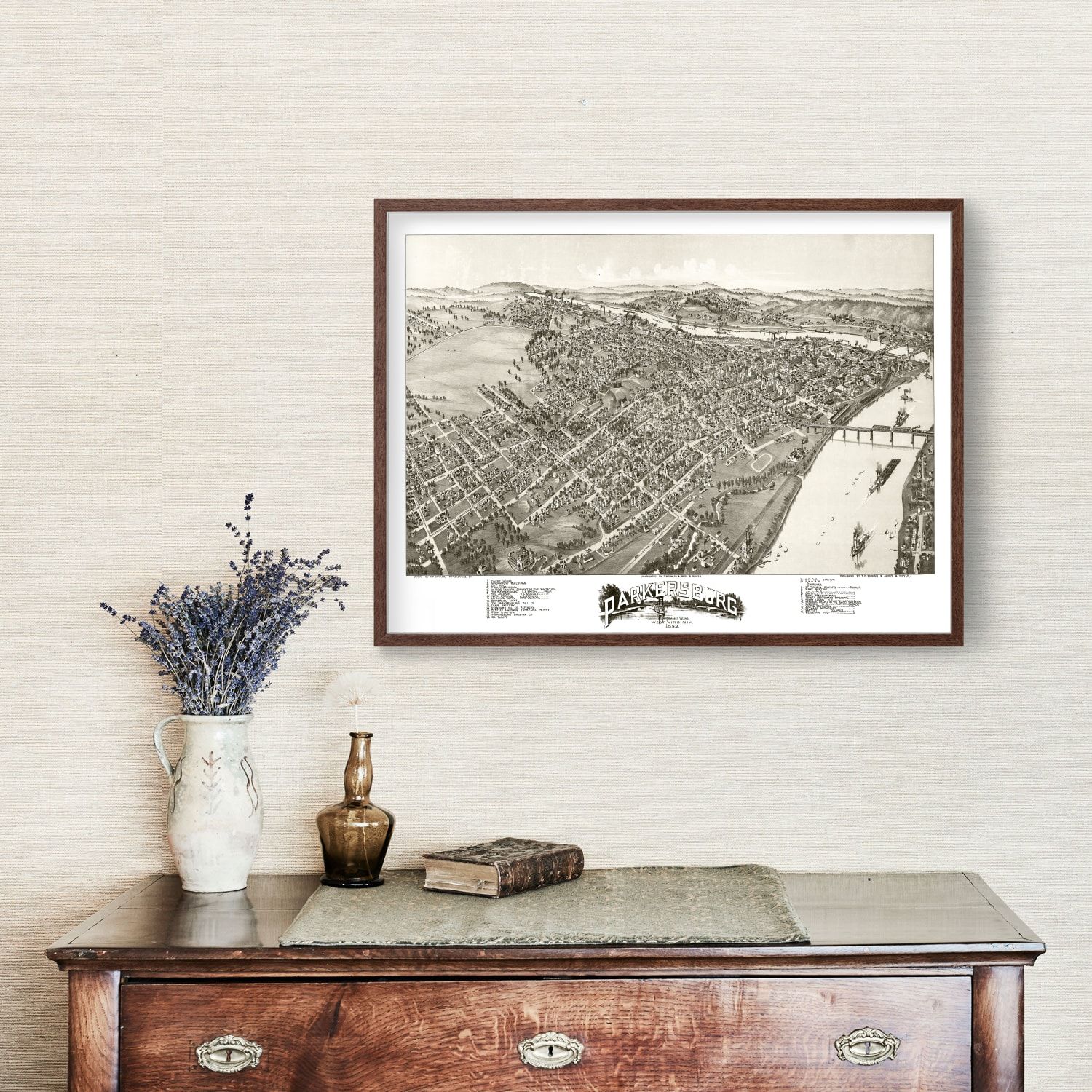 Vintage Map of Parkersburg, West Virginia 1899
