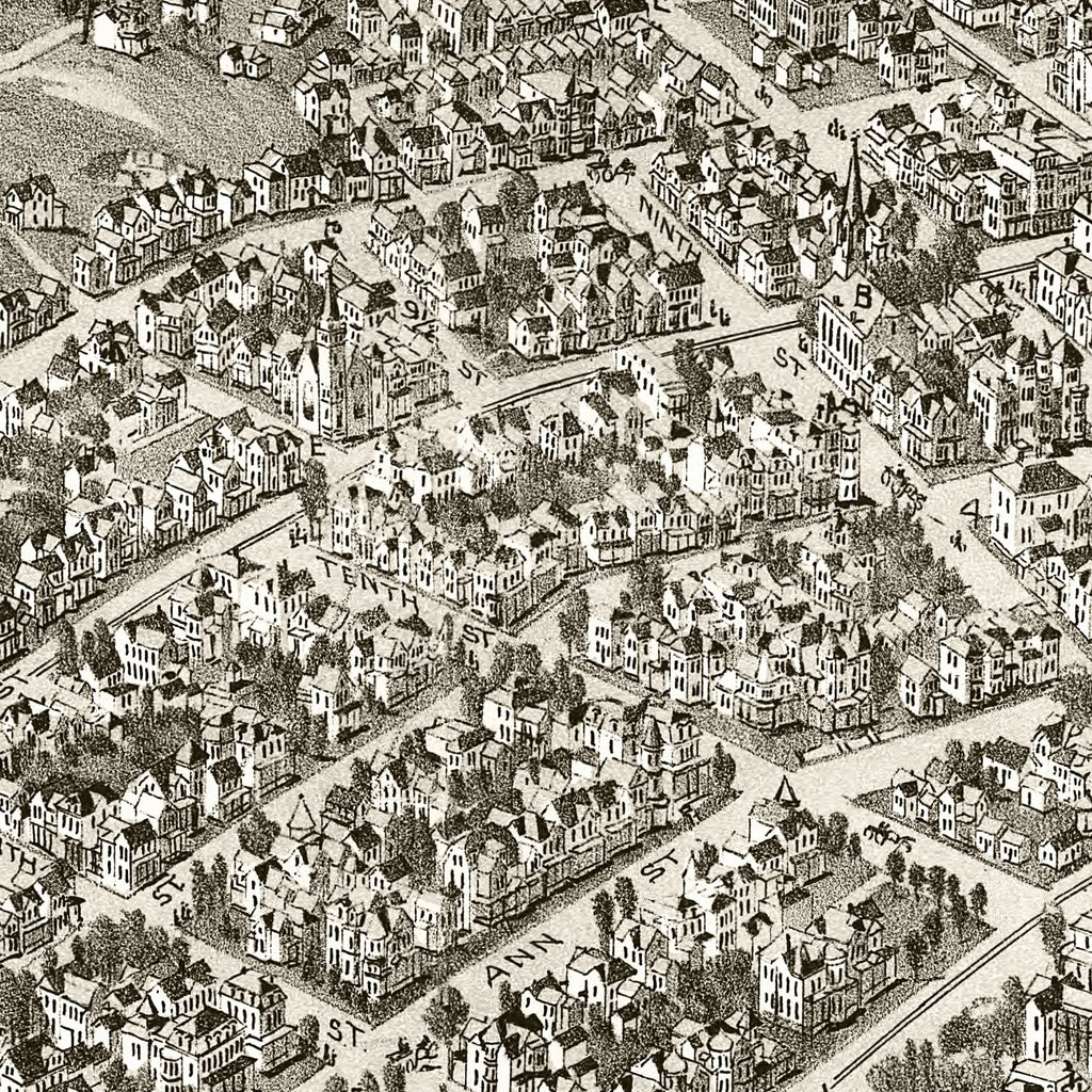 Vintage Map of Parkersburg, West Virginia 1899