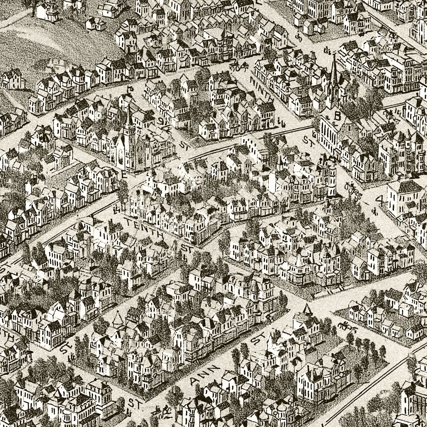 Vintage Map of Parkersburg, West Virginia 1899