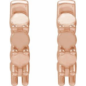 14K Rose Gold 3 mm Round Hinged 13.1 mm Hoop Earring Mounting – image 2