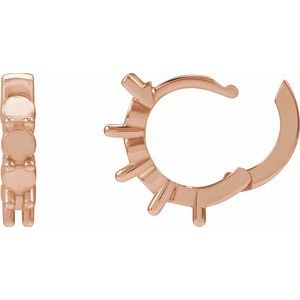 14K Rose Gold 3 mm Round Hinged 13.1 mm Hoop Earring Mounting – image 3