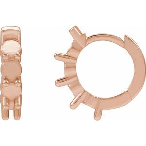 14K Rose Gold 3 mm Round Hinged 13.1 mm Hoop Earring Mounting