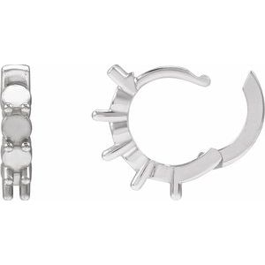 Platinum 3 mm Round Hinged 13.1 mm Hoop Earring Mounting – image 3