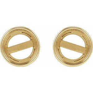 14K Yellow Gold 6.5 mm Round Bezel-Set Stud Earring Mounting – image 2