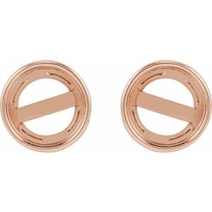 14K Rose Gold 4.5 mm Round Bezel-Set Stud Earring Mounting – image 2