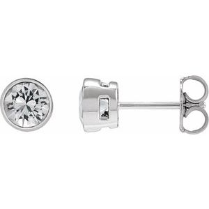 Sterling Silver 4 mm Natural White Sapphire Stud Earrings