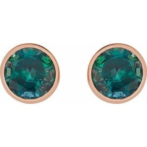 14K Rose Gold 6 mm Lab-Grown Alexandrite Stud Earrings – image 2