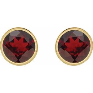14K Yellow Gold 6 mm Natural Mozambique Garnet Stud Earrings – image 2