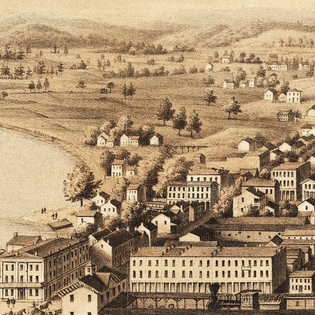 Vintage Map of Parkersburg, West Virginia 1861