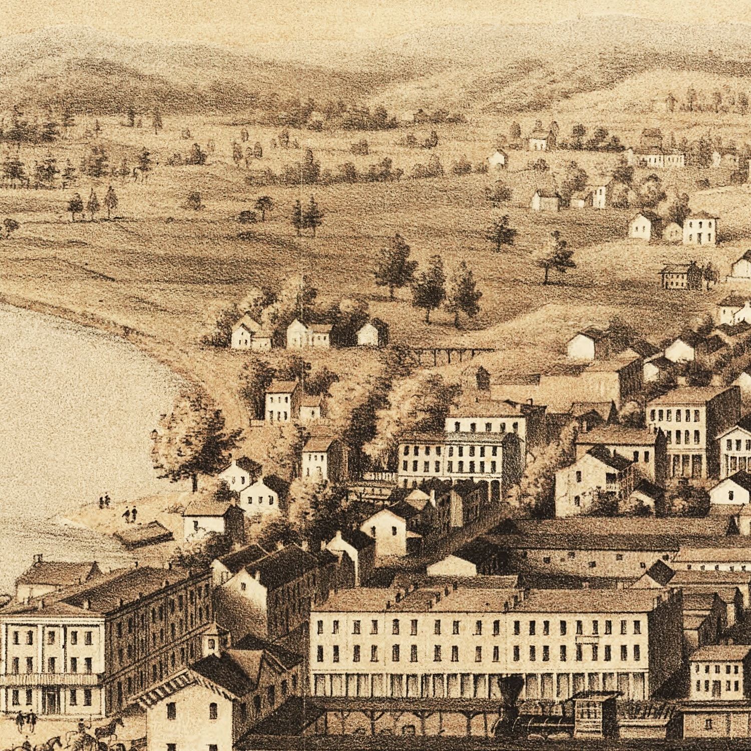 Vintage Map of Parkersburg, West Virginia 1861
