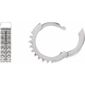 Platinum 1.2 mm Round Double-Row Hinged 12 mm Hoop Earring – image 2