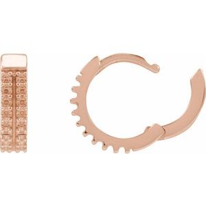 14K Rose Gold 1.2 mm Round Double-Row Hinged 12 mm Hoop Earring – image 2