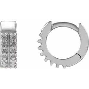 Sterling Silver 1.2 mm Round Double-Row Hinged 10 mm Hoop Earring