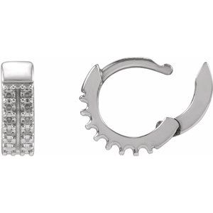 Sterling Silver 1.2 mm Round Double-Row Hinged 10 mm Hoop Earring – image 2