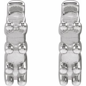 14K White Gold 2 mm Round Hinged 9.9 mm Hoop Earring Mounting – image 2