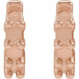 14K Rose Gold 2 mm Round Hinged 9.9 mm Hoop Earring Mounting – image 2
