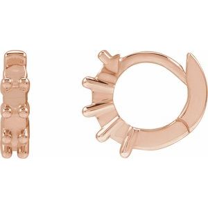 14K Rose Gold 2 mm Round Hinged 9.9 mm Hoop Earring Mounting