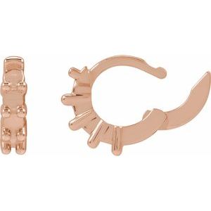14K Rose Gold 2 mm Round Hinged 9.9 mm Hoop Earring Mounting – image 3