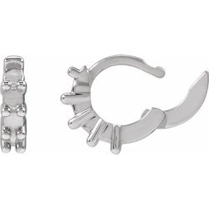 14K White Gold 2 mm Round Hinged 9.9 mm Hoop Earring Mounting – image 3