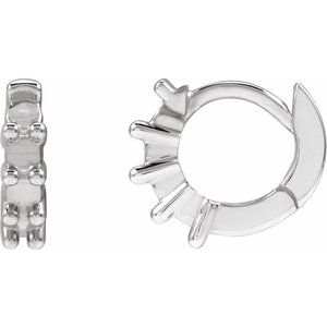 Platinum 2 mm Round Hinged 9.9 mm Hoop Earring Mounting