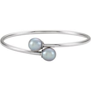 Flexible Pearl Bangle Bracelet