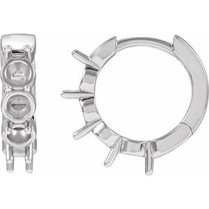 Platinum 3.5 mm Round Hinged 14.3 mm Hoop Earring Mounting