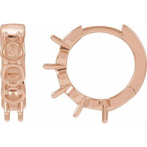 14K Rose Gold 3.5 mm Round Hinged 14.3 mm Hoop Earring Mounting
