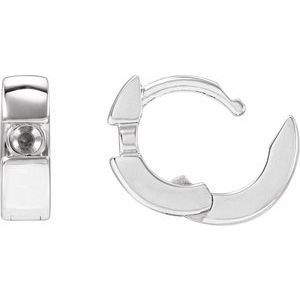 Platinum 2.5 mm Round 9.8 mm Hinged Huggie Hoop Earring Mounting – image 3