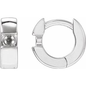 Platinum 2.5 mm Round 9.8 mm Hinged Huggie Hoop Earring Mounting
