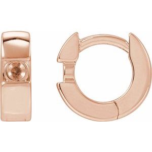 14K Rose Gold 2.5 mm Round 9.8 mm Hinged Huggie Hoop Earring Mounting