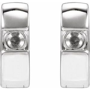 Sterling Silver 2.5 mm Round 9.8 mm Hinged Huggie Hoop Earring Mounting – image 2