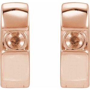 14K Rose Gold 2.5 mm Round 9.8 mm Hinged Huggie Hoop Earring Mounting – image 2