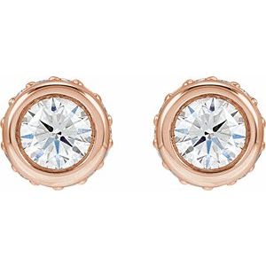 14K Rose Gold 1 1/6 CTW Lab-Grown Diamond Hidden Halo-Style Stud Earrings – image 2