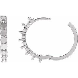 Sterling Silver 3 mm Round Hinged 20.9 mm Hoop Earring Mounting – image 3