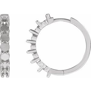 Platinum 3 mm Round Hinged 20.9 mm Hoop Earring Mounting