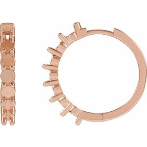 14K Rose Gold 3 mm Round Hinged 20.9 mm Hoop Earring Mounting