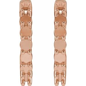14K Rose Gold 3 mm Round Hinged 20.9 mm Hoop Earring Mounting – image 2